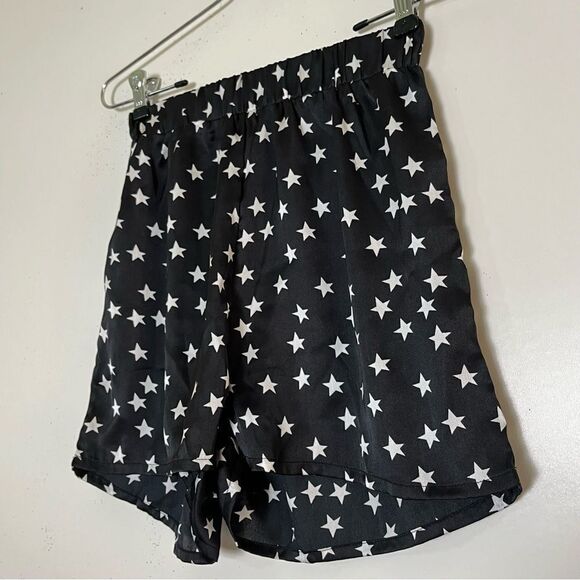 Nasty Gal 3-Pc Pajama Shorts Shirt Bralette Set Underneath The Stars NWOT Size 4 - Picture 7 of 9